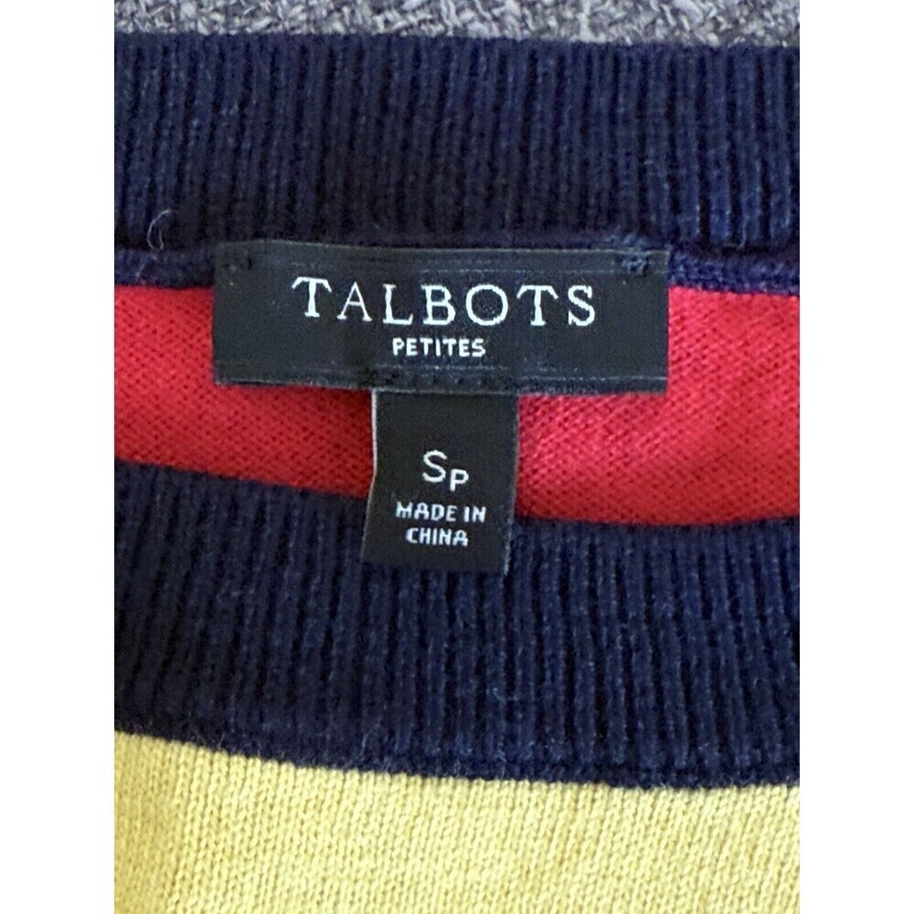 TALBOTS Petites Knit Rayon Blend Pullover Sweater Multicolor Career Sz SP - Picture 3 of 4